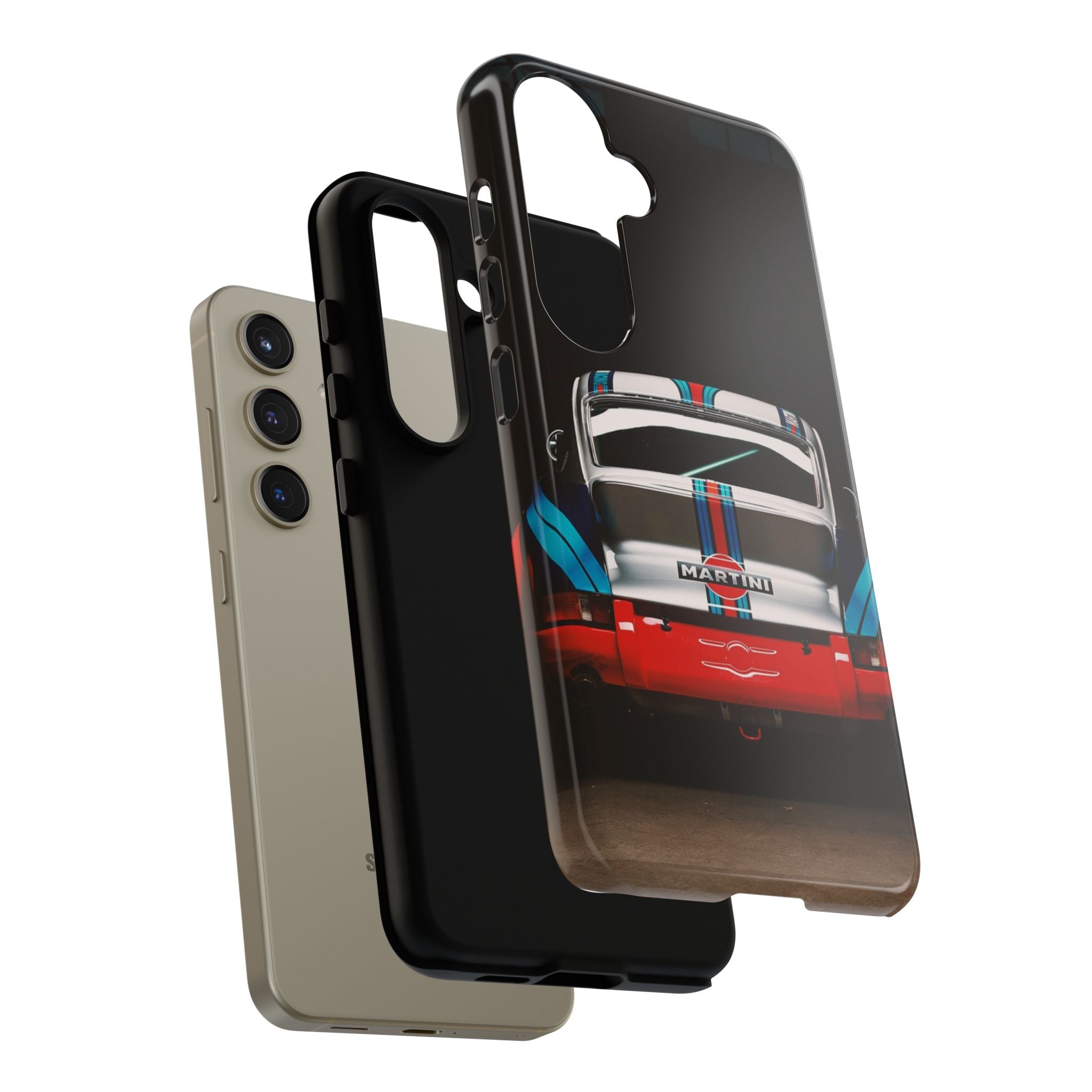 Classic Racecar Tough Phone Case — Retro Striped Vintage Sports Car Design
