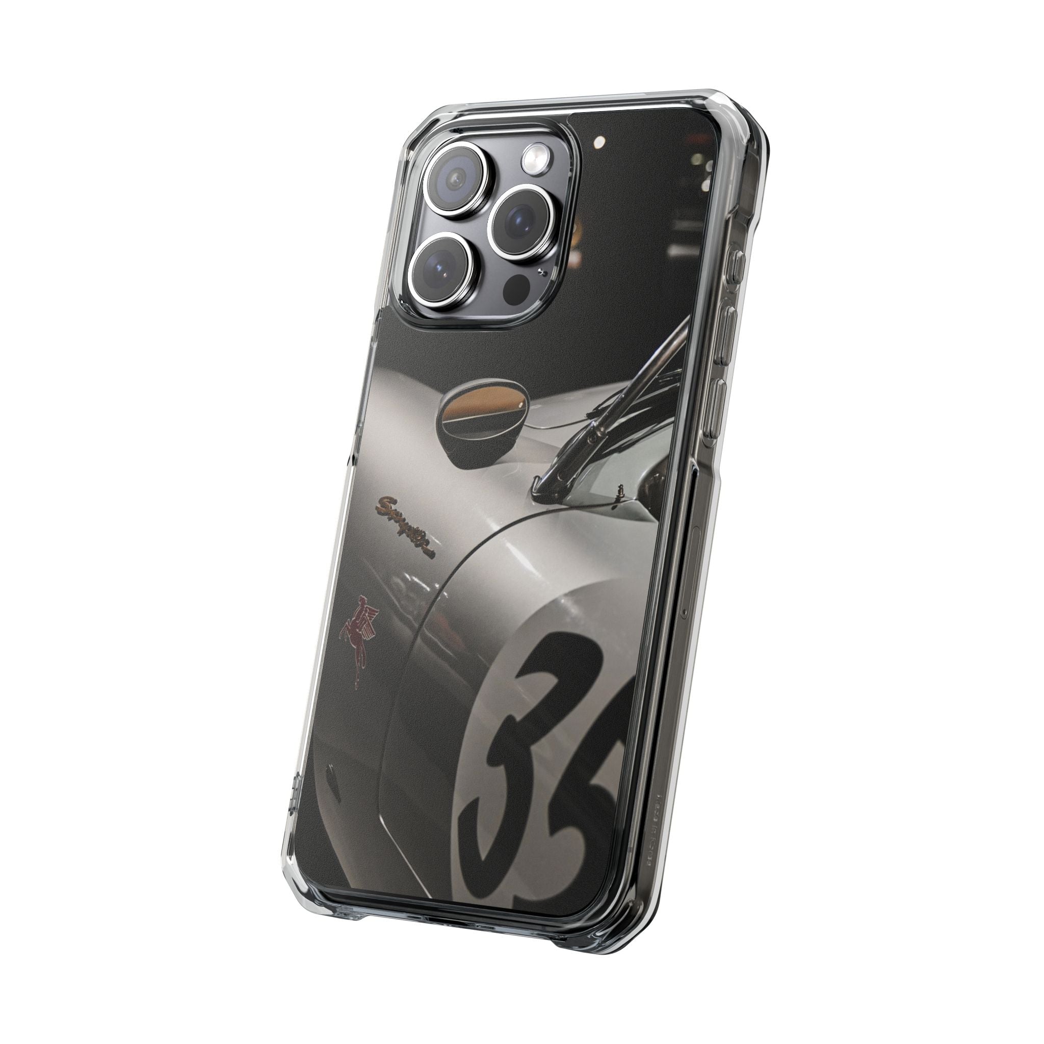 Clear Magnetic Impact Phone Case – Vintage Racing #35 Design