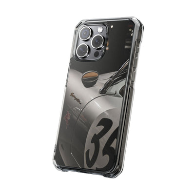 Clear Magnetic Impact Phone Case – Vintage Racing #35 Design