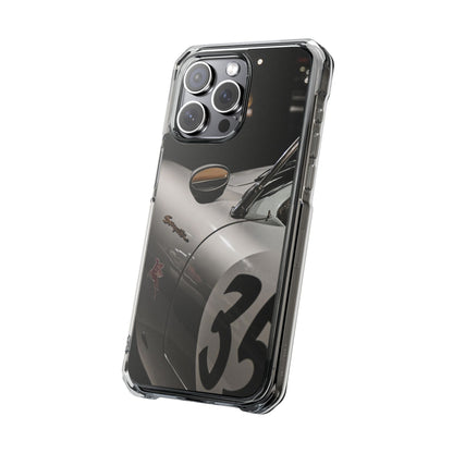 Clear Magnetic Impact Phone Case – Vintage Racing #35 Design