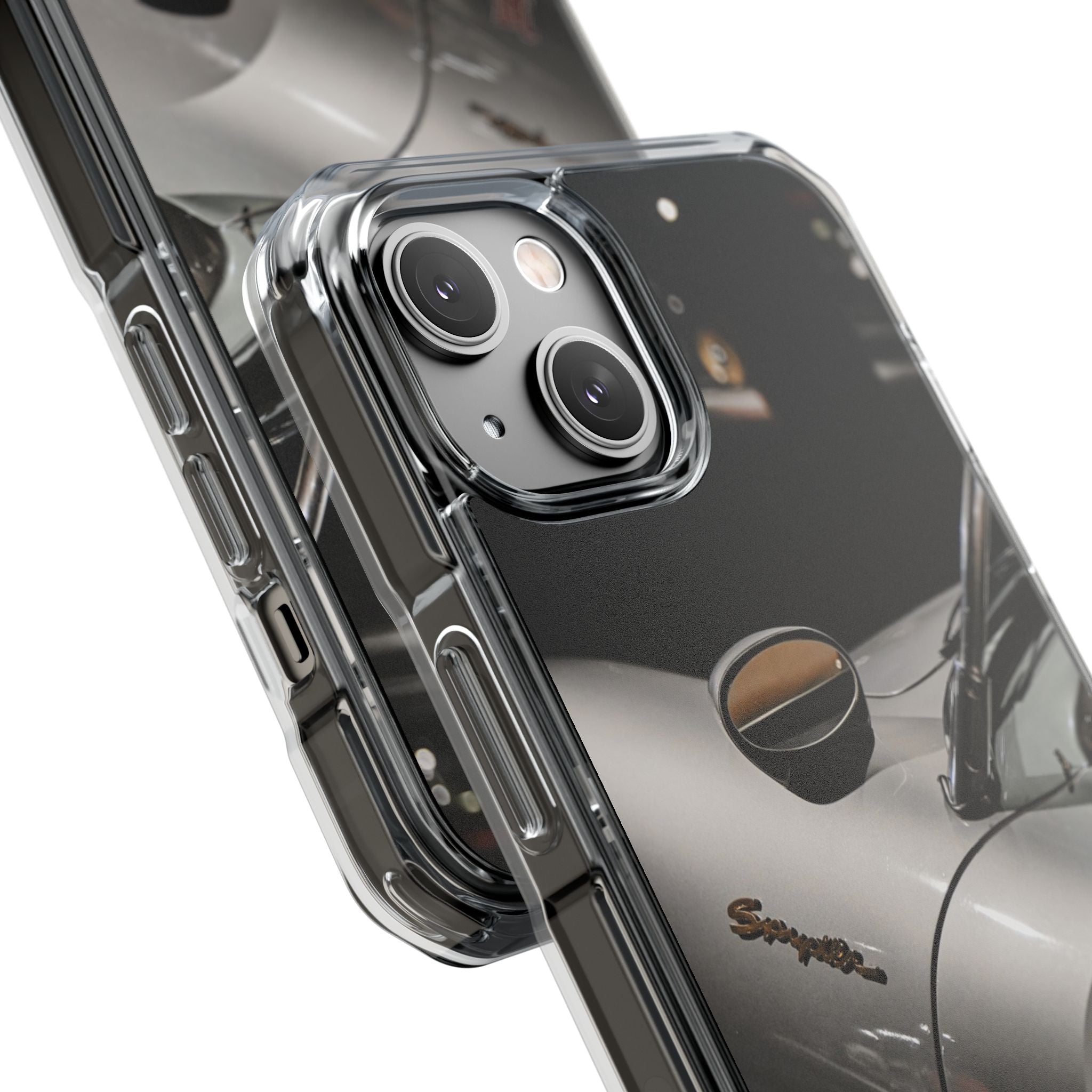 Clear Magnetic Impact Phone Case – Vintage Racing #35 Design