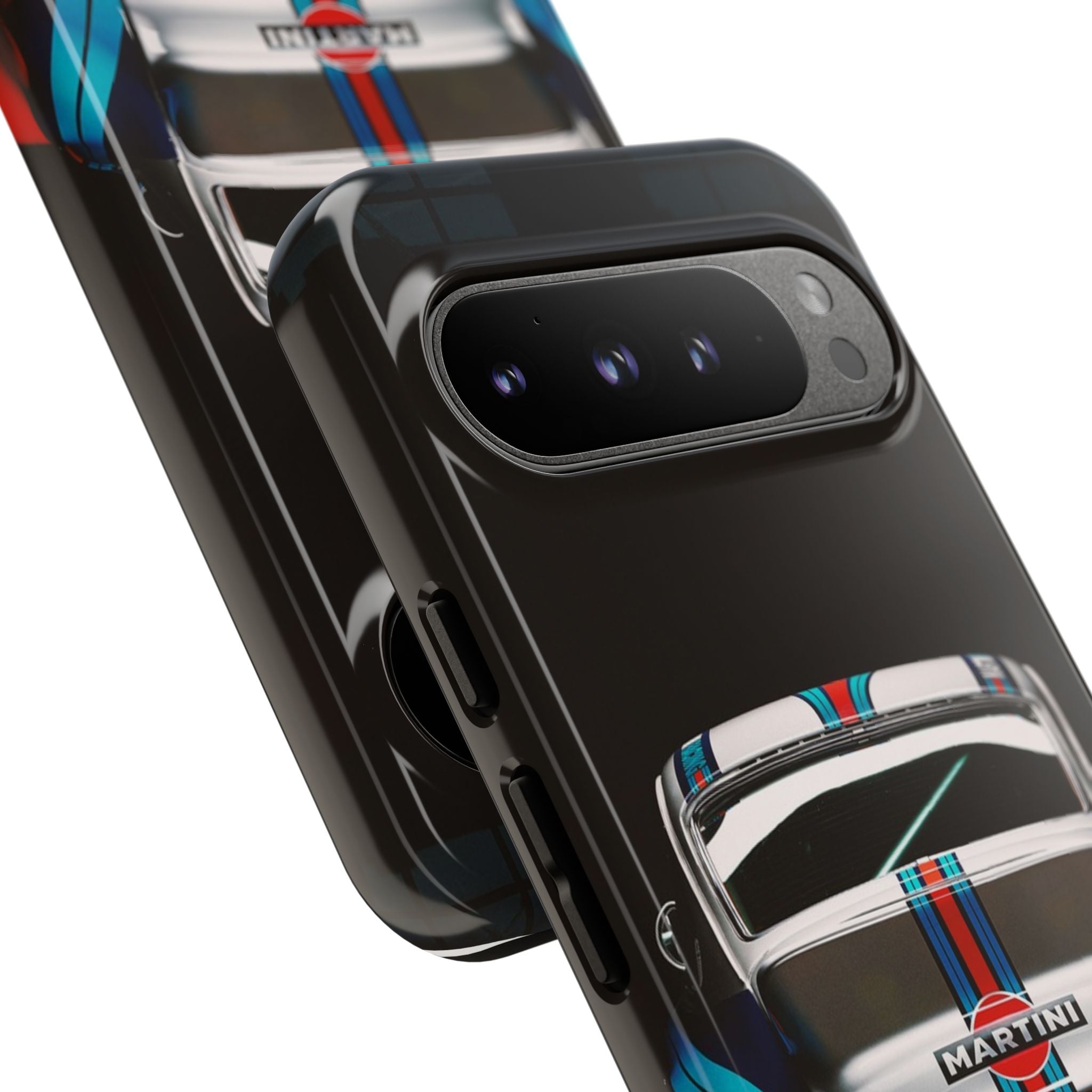 Classic Racecar Tough Phone Case — Retro Striped Vintage Sports Car Design