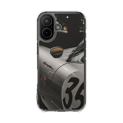 Clear Magnetic Impact Phone Case – Vintage Racing #35 Design