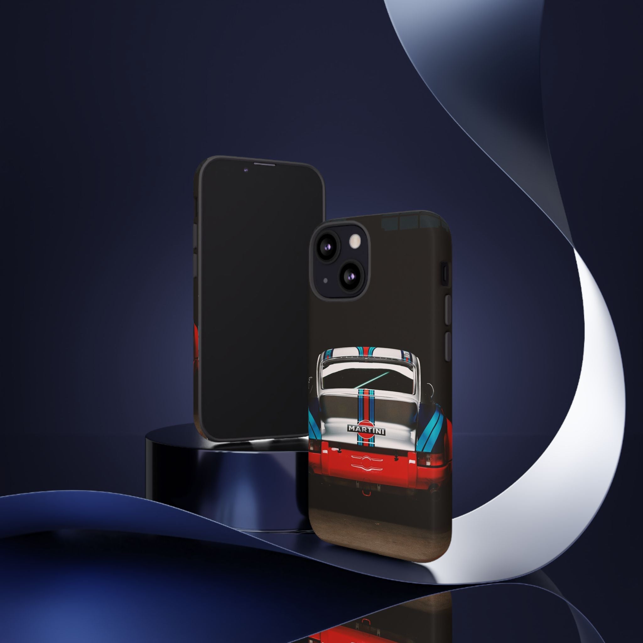 Classic Racecar Tough Phone Case — Retro Striped Vintage Sports Car Design