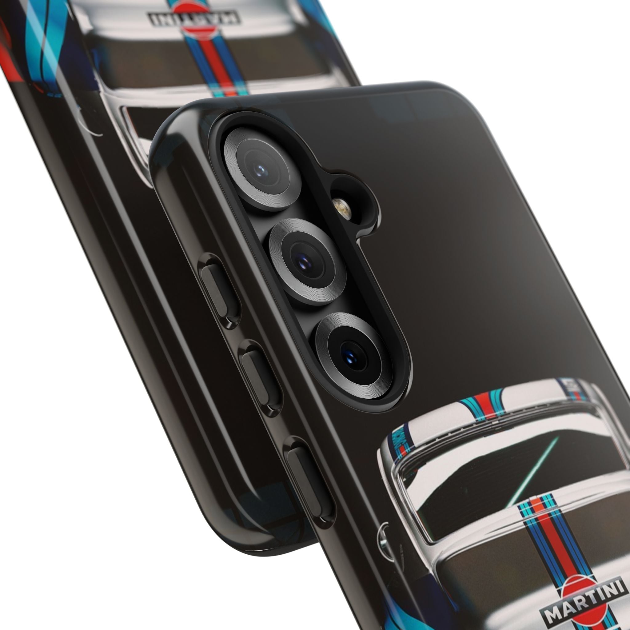 Classic Racecar Tough Phone Case — Retro Striped Vintage Sports Car Design