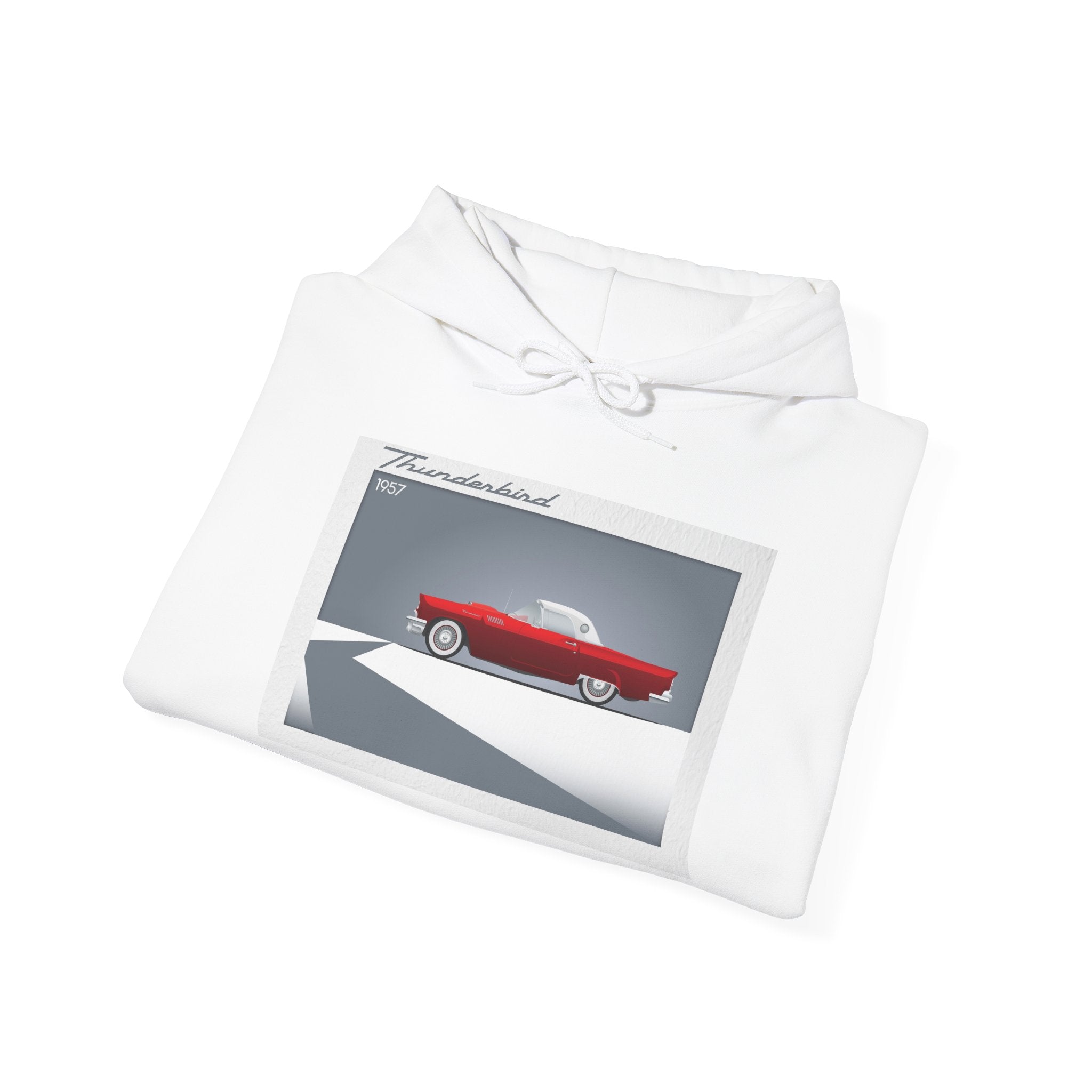 Classic Red Convertible Hoodie — Retro Car Graphic Pullover