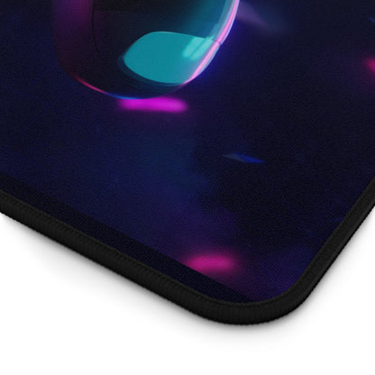 Gaming Controller Desk Mat — Neon Retro Gamepad Mouse Pad