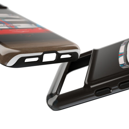 Classic Racecar Tough Phone Case — Retro Striped Vintage Sports Car Design