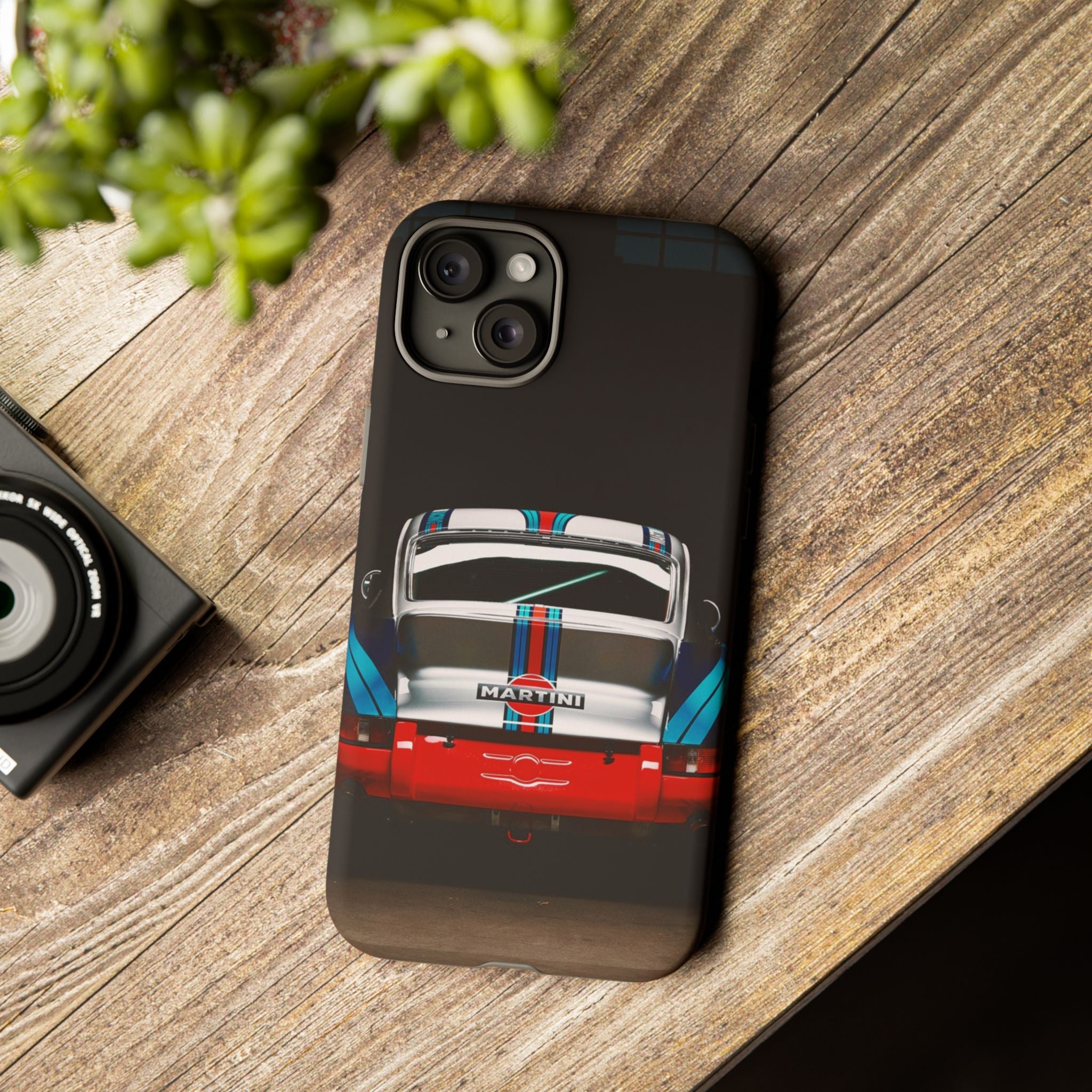 Classic Racecar Tough Phone Case — Retro Striped Vintage Sports Car Design