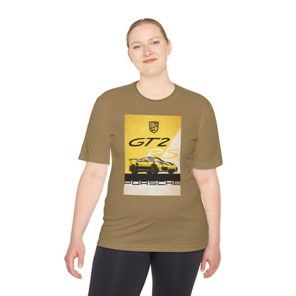 Porsche GT2 Racing Tee — Vintage Yellow GT2 Sport Car Graphic Shirt