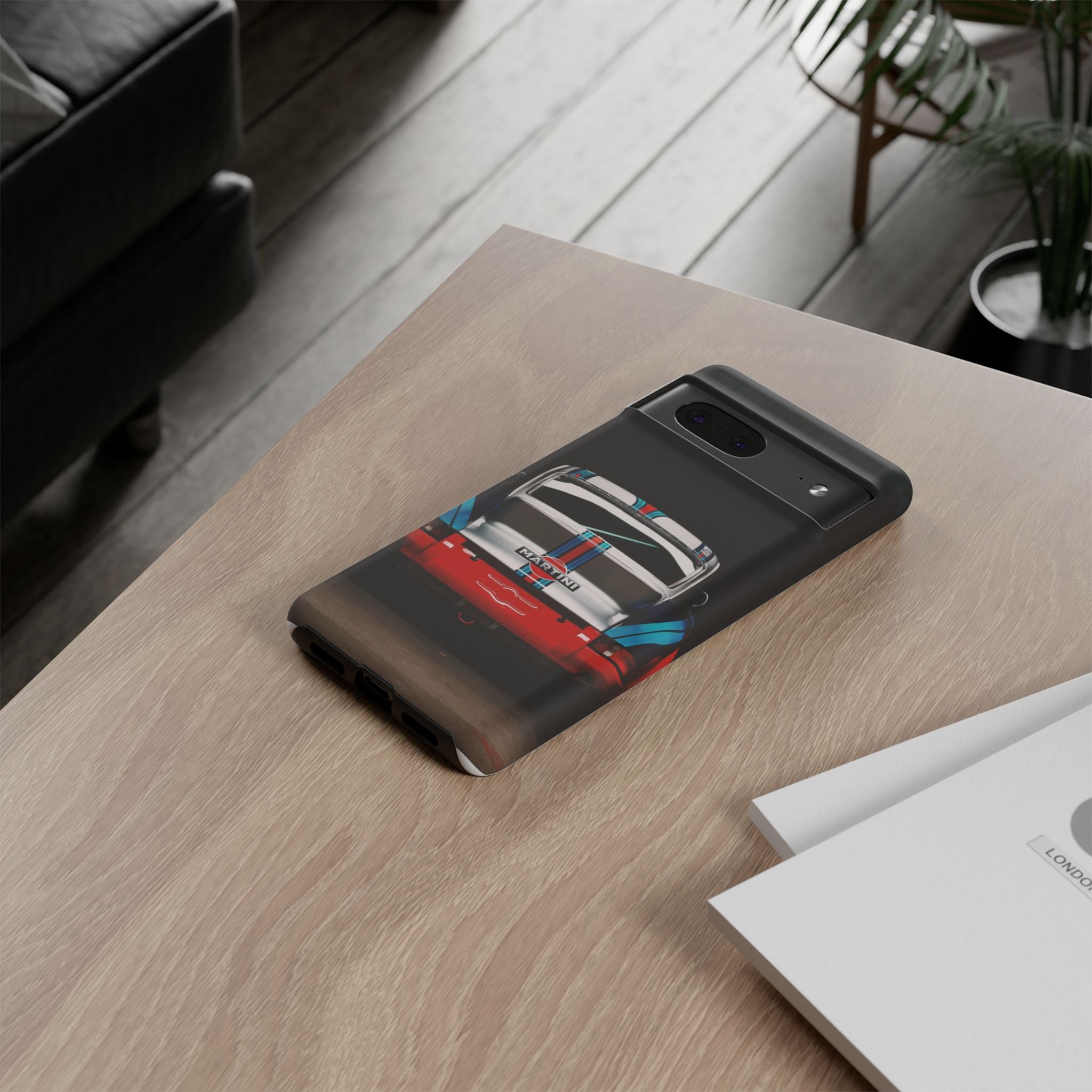 Classic Racecar Tough Phone Case — Retro Striped Vintage Sports Car Design