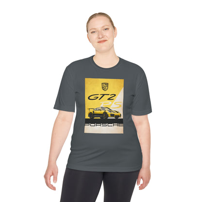 Porsche GT2 Racing Tee — Vintage Yellow GT2 Sport Car Graphic Shirt