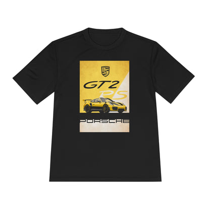 Porsche GT2 Racing Tee — Vintage Yellow GT2 Sport Car Graphic Shirt