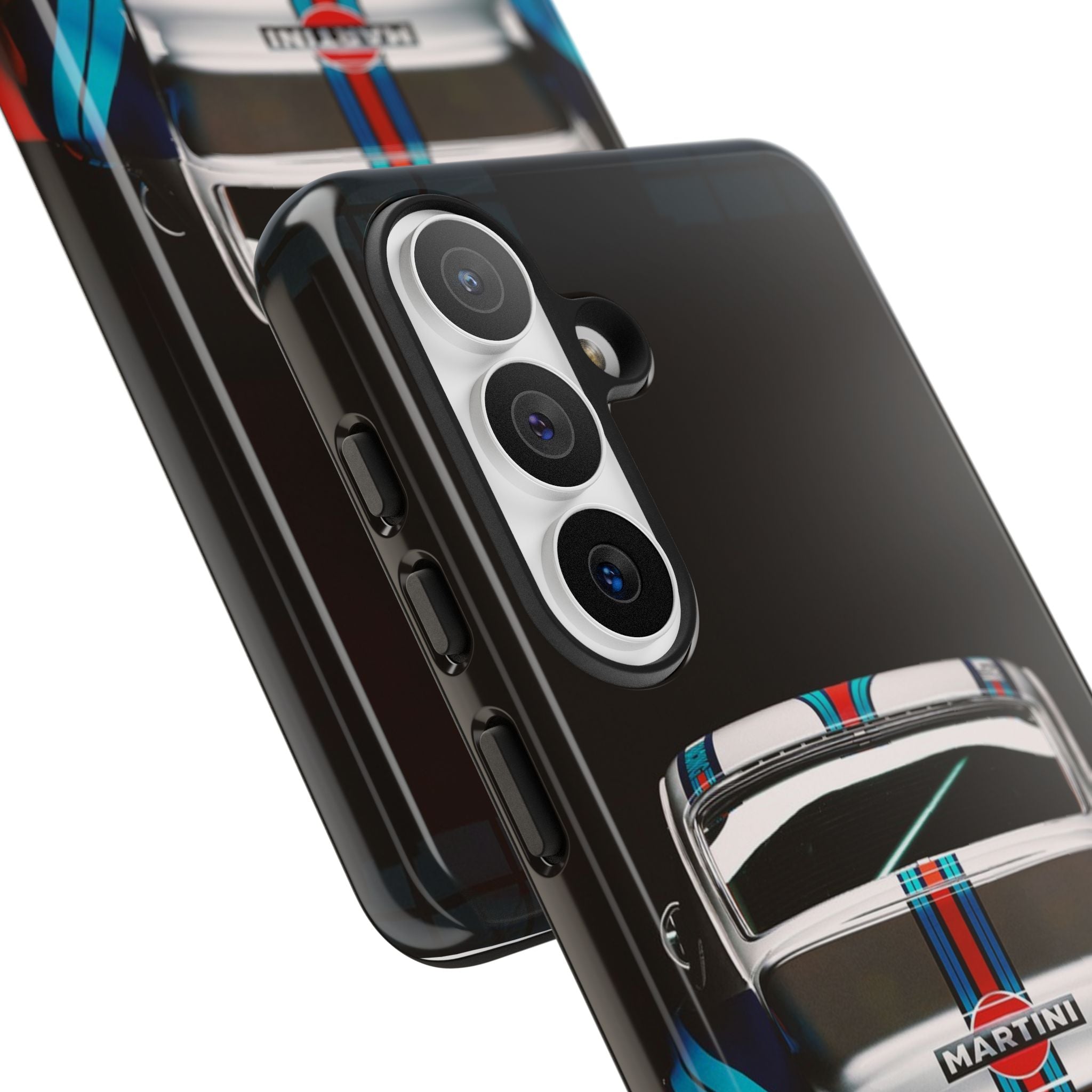 Classic Racecar Tough Phone Case — Retro Striped Vintage Sports Car Design