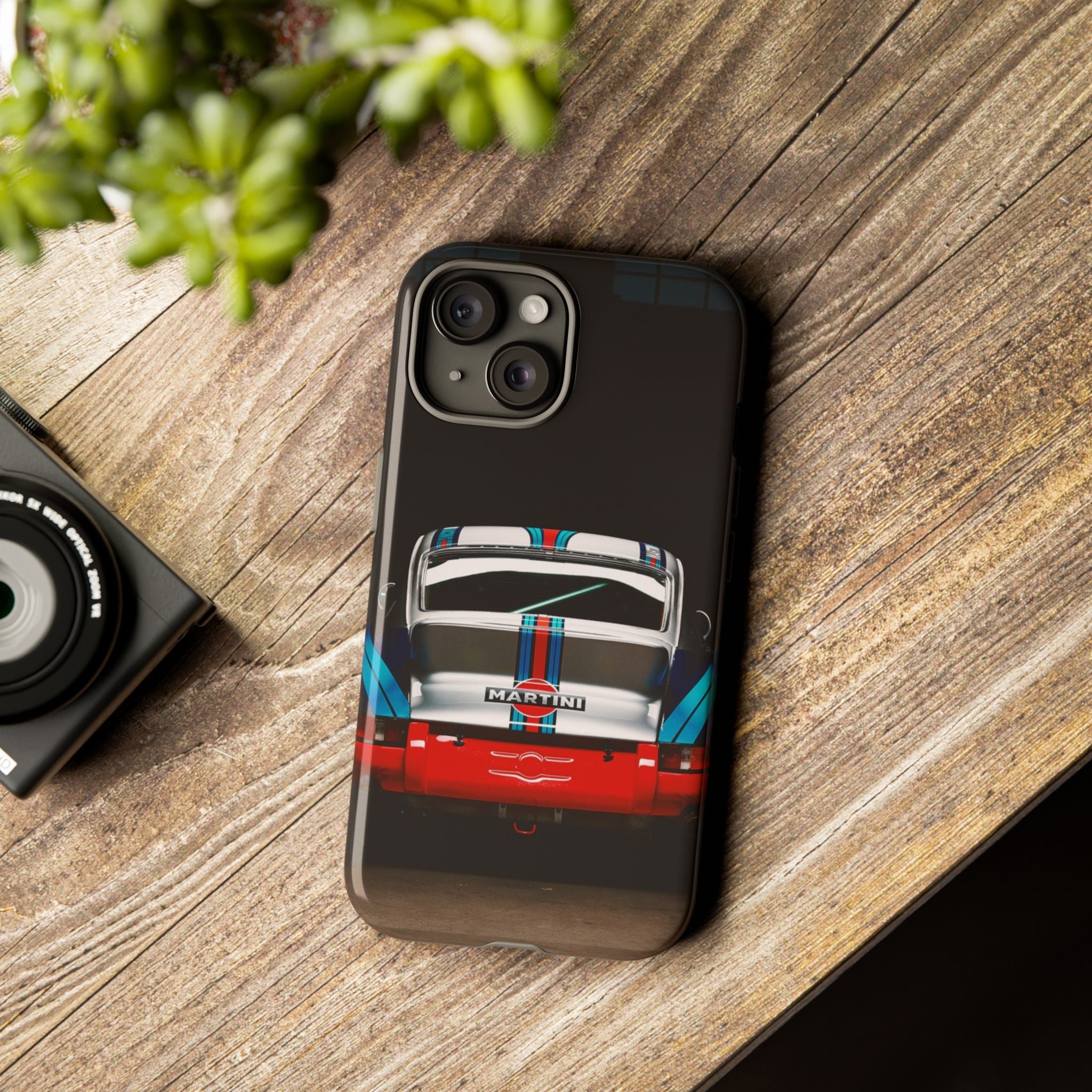 Classic Racecar Tough Phone Case — Retro Striped Vintage Sports Car Design