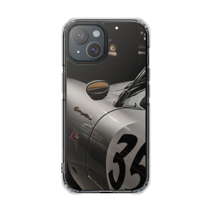 Clear Magnetic Impact Phone Case – Vintage Racing #35 Design