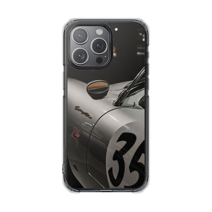 Clear Magnetic Impact Phone Case – Vintage Racing #35 Design