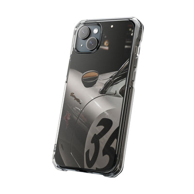 Clear Magnetic Impact Phone Case – Vintage Racing #35 Design