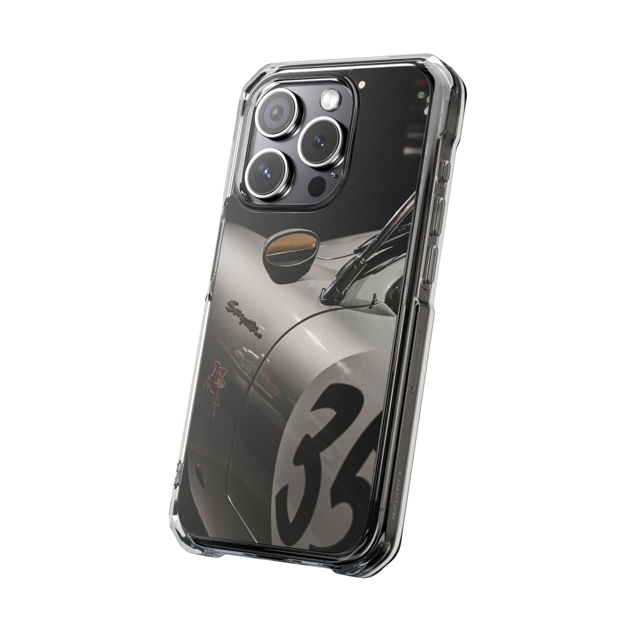 Clear Magnetic Impact Phone Case – Vintage Racing #35 Design