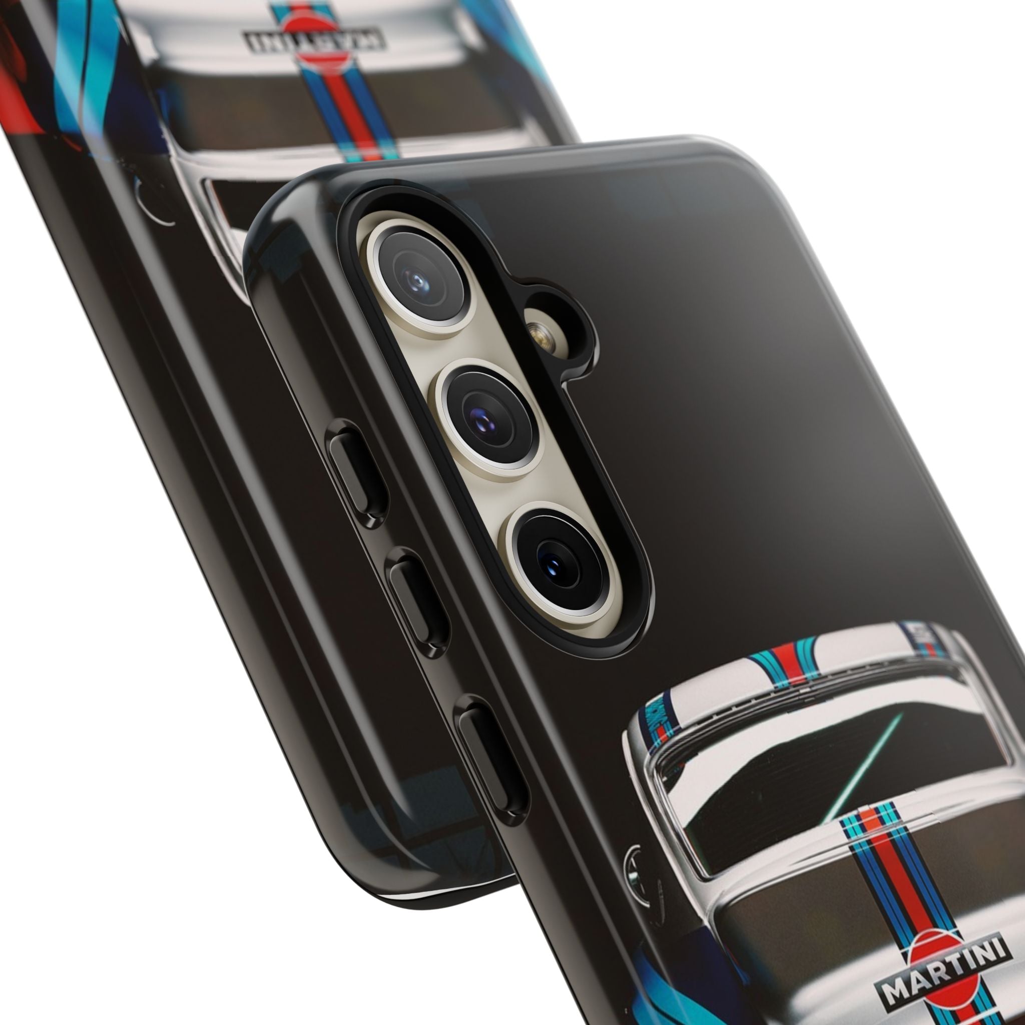 Classic Racecar Tough Phone Case — Retro Striped Vintage Sports Car Design