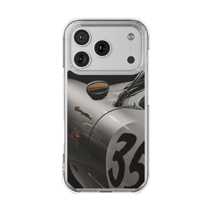 Clear Magnetic Impact Phone Case – Vintage Racing #35 Design