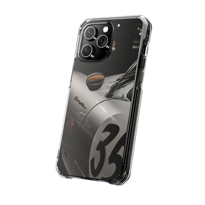 Clear Magnetic Impact Phone Case – Vintage Racing #35 Design