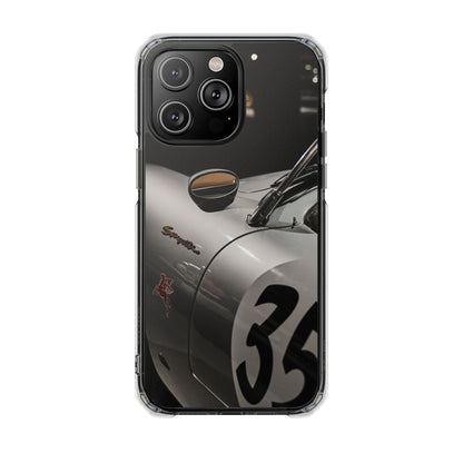 Clear Magnetic Impact Phone Case – Vintage Racing #35 Design