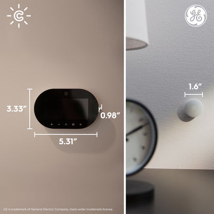 Black Smart Thermostat with Wi-Fi Connectivity and Smart Home Compatibility
