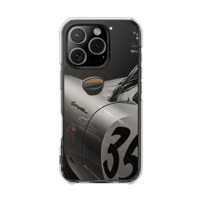 Clear Magnetic Impact Phone Case – Vintage Racing #35 Design