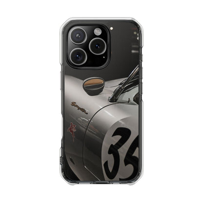 Clear Magnetic Impact Phone Case – Vintage Racing #35 Design