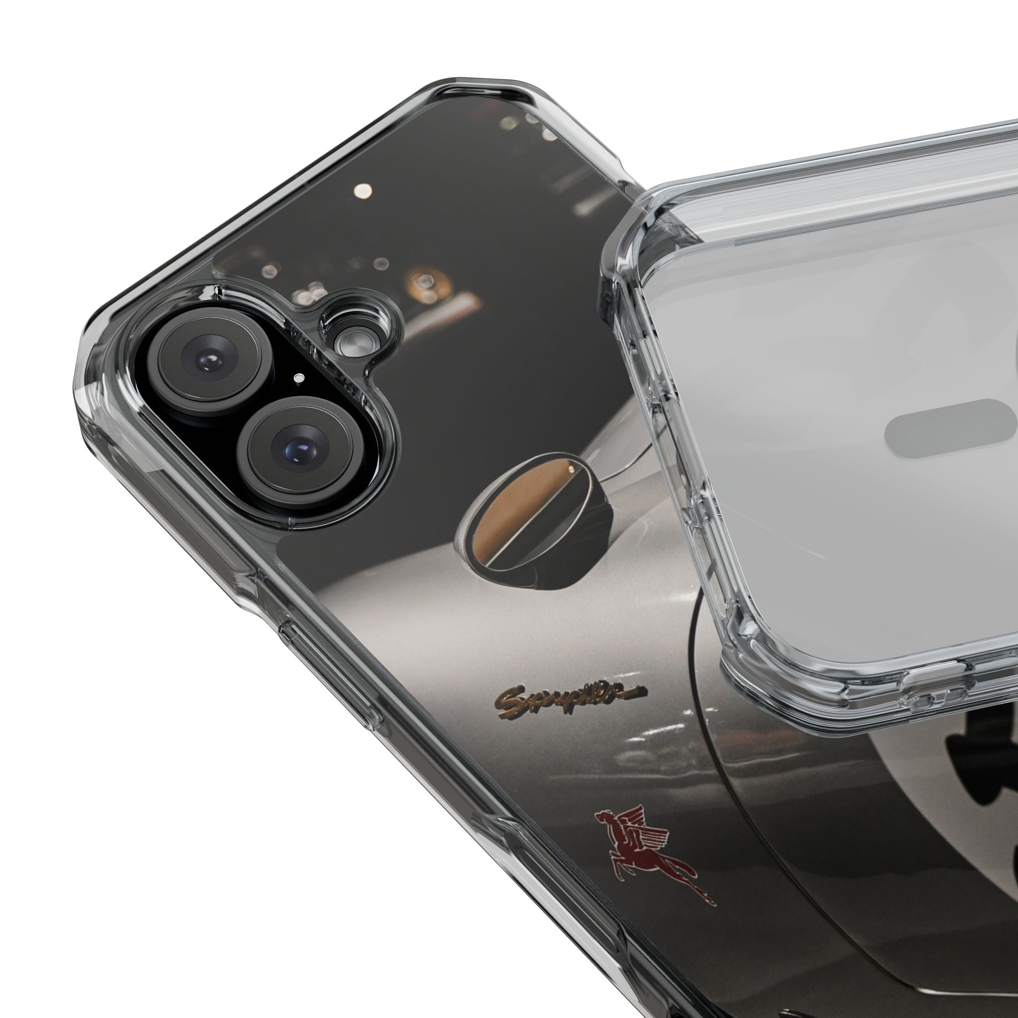 Clear Magnetic Impact Phone Case – Vintage Racing #35 Design