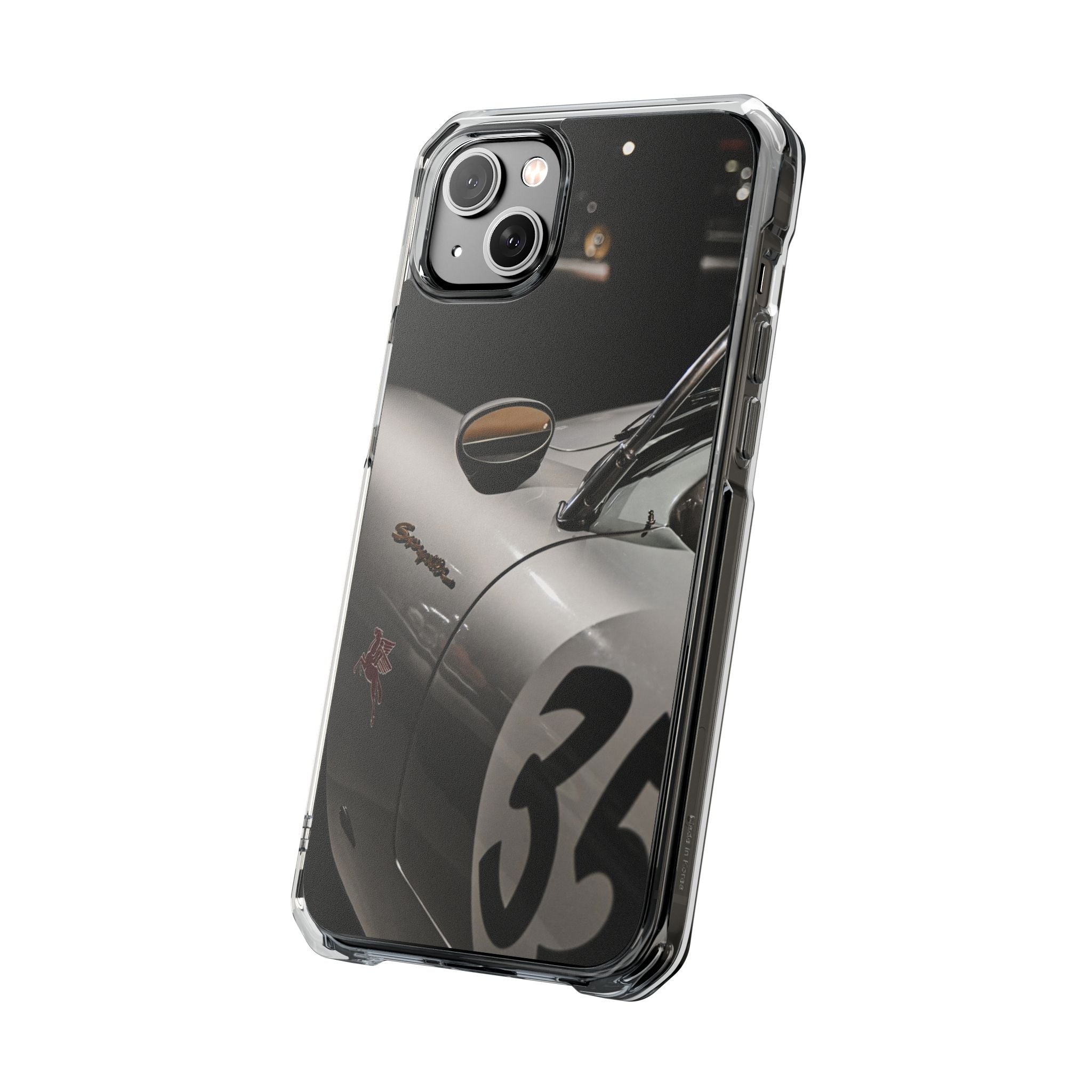 Clear Magnetic Impact Phone Case – Vintage Racing #35 Design