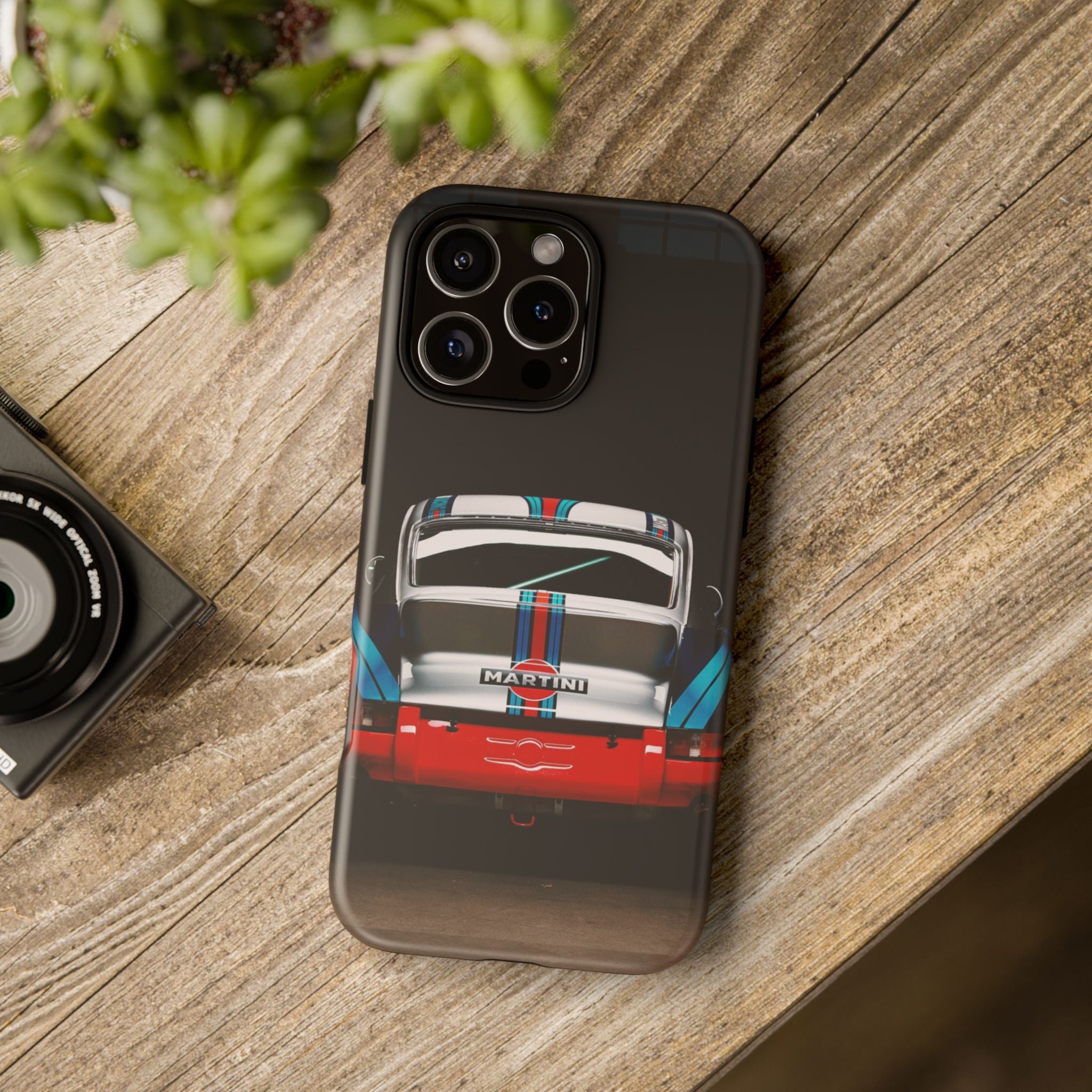 Classic Racecar Tough Phone Case — Retro Striped Vintage Sports Car Design