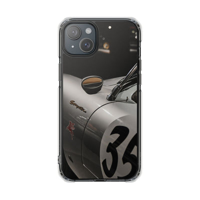 Clear Magnetic Impact Phone Case – Vintage Racing #35 Design