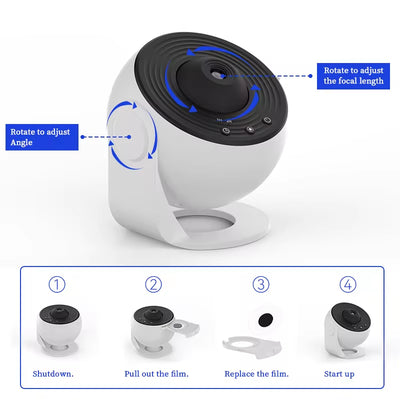 Galaxy Starry Sky Projector with 360° Rotation - Perfect Night Light for Kids, Valentine's Day, or Wedding Decor