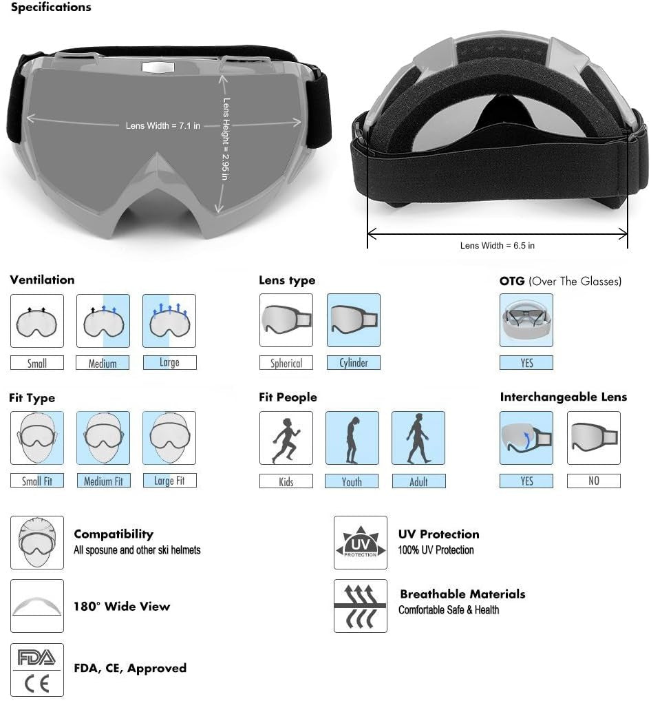 UV400 Dirt Bike & ATV Goggles - Windproof, Dustproof Motocross Goggles for Men, Women, and Youth