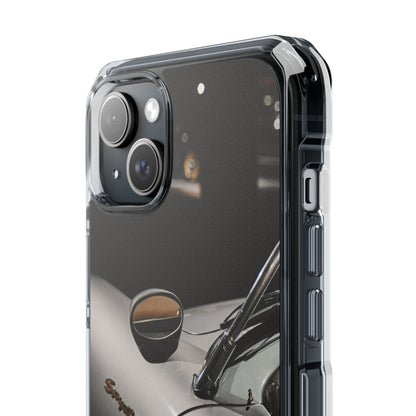 Clear Magnetic Impact Phone Case – Vintage Racing #35 Design