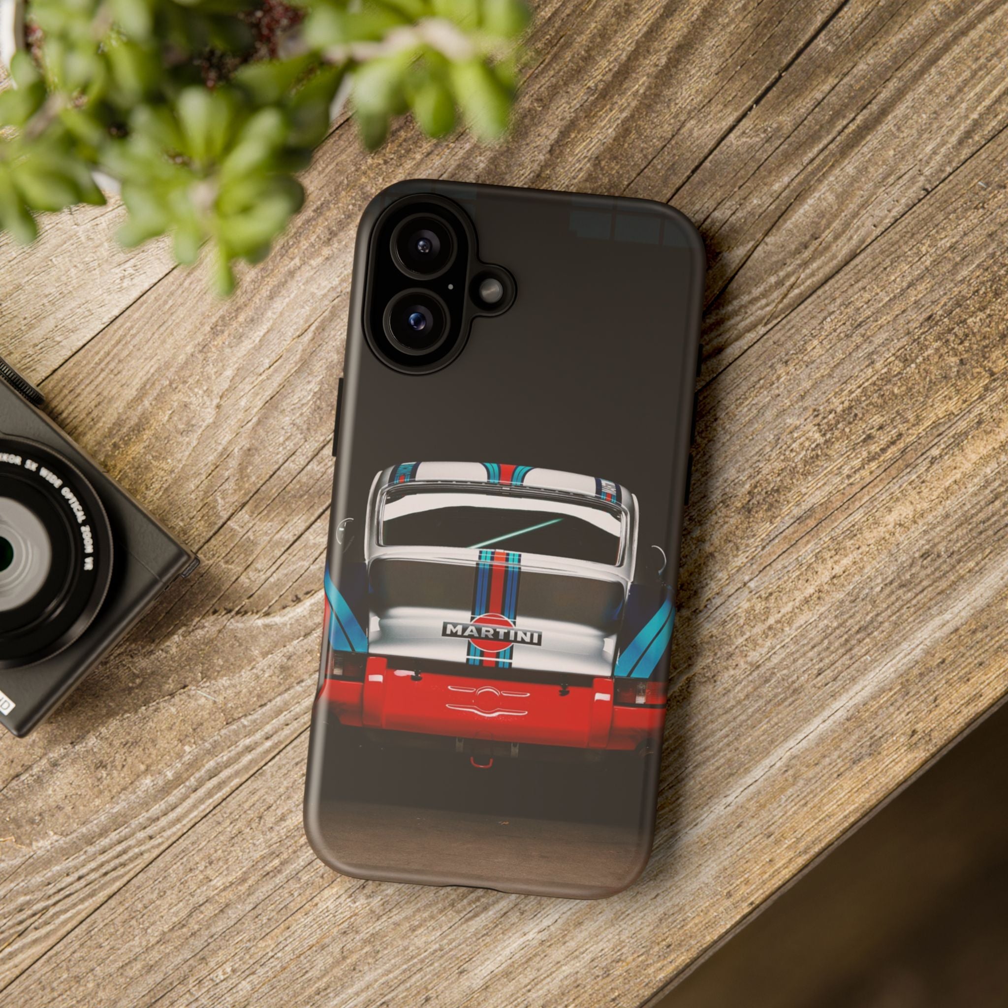 Classic Racecar Tough Phone Case — Retro Striped Vintage Sports Car Design