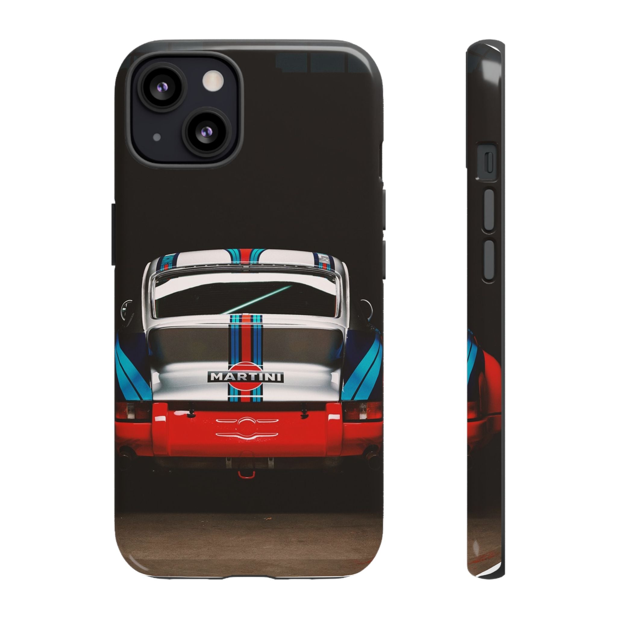 Classic Racecar Tough Phone Case — Retro Striped Vintage Sports Car Design