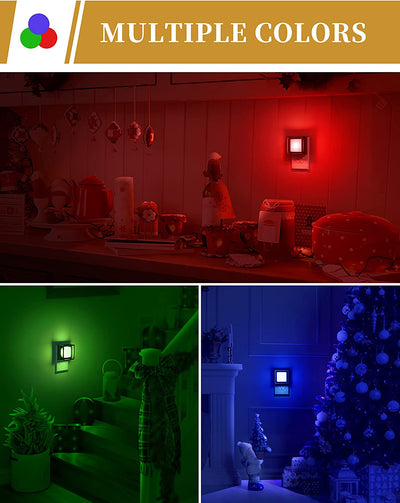Red LED Night Lights [2 Pack] with Dusk-to-Dawn Sensor