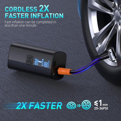 150PSI Portable Tire Inflator with 25000mAh Battery for Car Tires