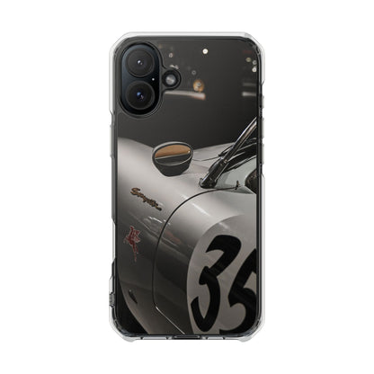 Clear Magnetic Impact Phone Case – Vintage Racing #35 Design