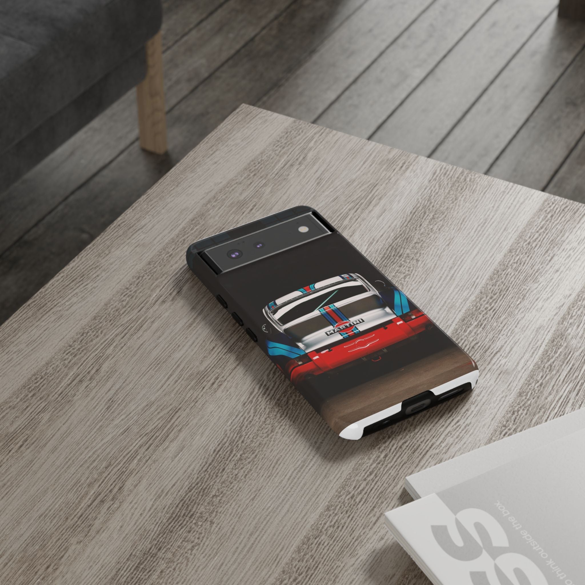 Classic Racecar Tough Phone Case — Retro Striped Vintage Sports Car Design