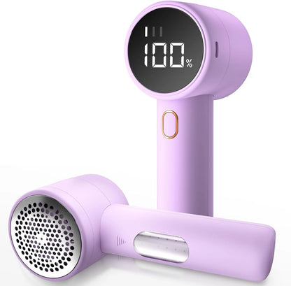 Rechargeable Fabric Shaver - 3-Speed Lint Remover with LED Display & 6-Blade Design for Clothes, Furniture, Sweaters, and Blankets