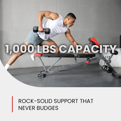 Multi-Functional FID Weight Bench - All-in-One Workout Solution with Hyper Back Extension & Adjustable Features