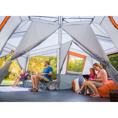 Spacious 12-Person 3-Room Instant Cabin Tent with Screen Room – 20' x 18', 56.5 lbs