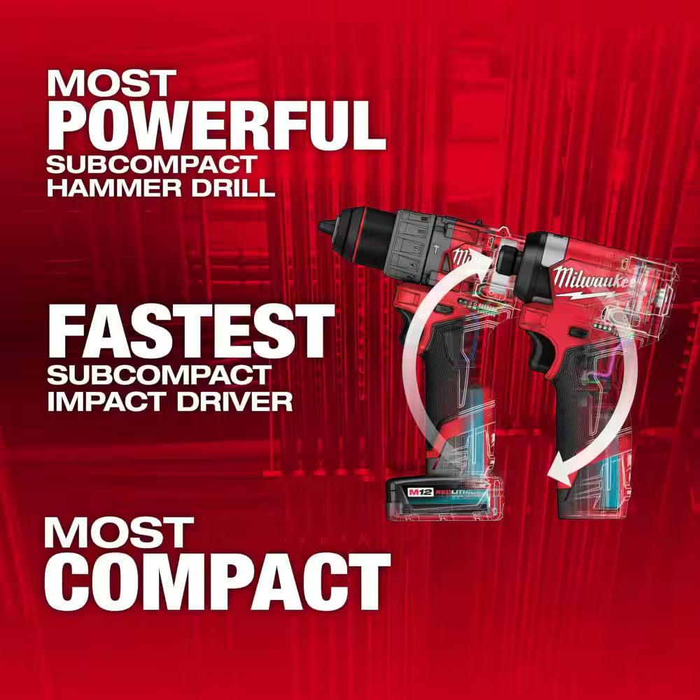 M12 FUEL 12V Brushless Cordless Hammer Drill & Impact Driver Combo