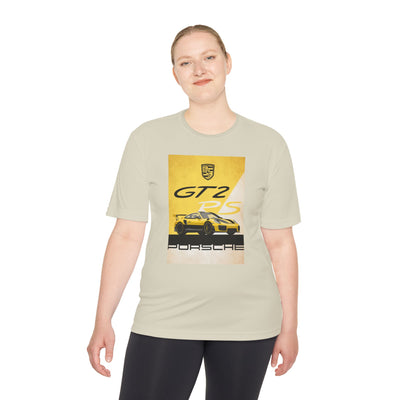 Porsche GT2 Racing Tee — Vintage Yellow GT2 Sport Car Graphic Shirt