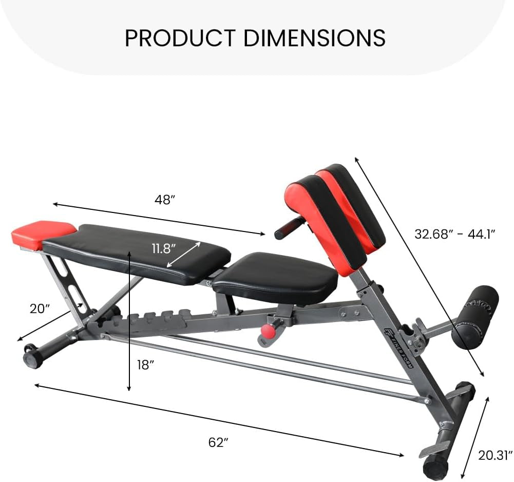 Multi-Functional FID Weight Bench - All-in-One Workout Solution with Hyper Back Extension & Adjustable Features