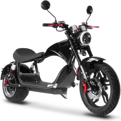 Raven 60V 2500W Electric Cafe Motorcycle - 30Ah Lithium Battery, Black